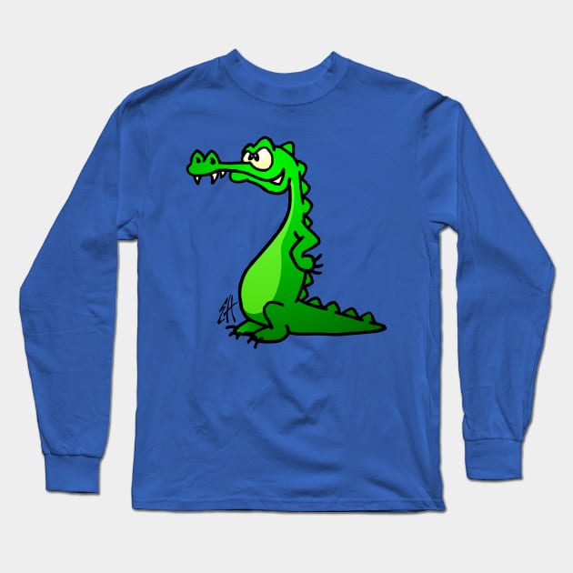 Crocodile Long Sleeve T-Shirt by Cardvibes